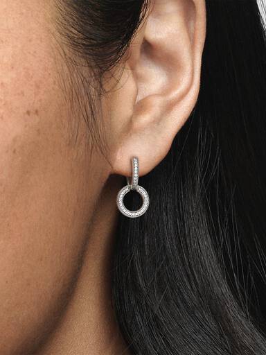 Aretes doble aro resplandecientes