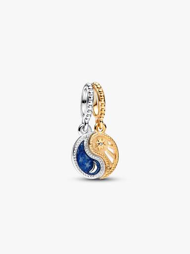 Charm colgante separable de dos tonos Sol y Luna