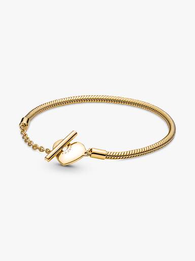 Brazalete cadena de serpiente corazón con barra T