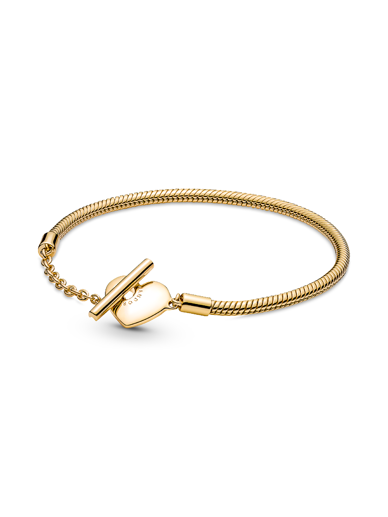 Brazalete cadena de serpiente corazón con barra T