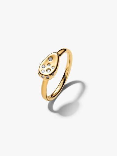 Anillo Sello Ovalado Mediano Engastado con Piedras