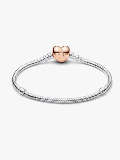 Brazalete cadena de serpiente y corazón