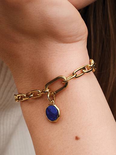 Charm Mini Medallón azul grabable