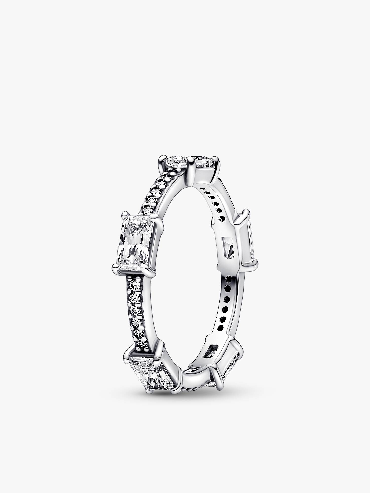 Anillo Barras rectangulares en pavé reluciente