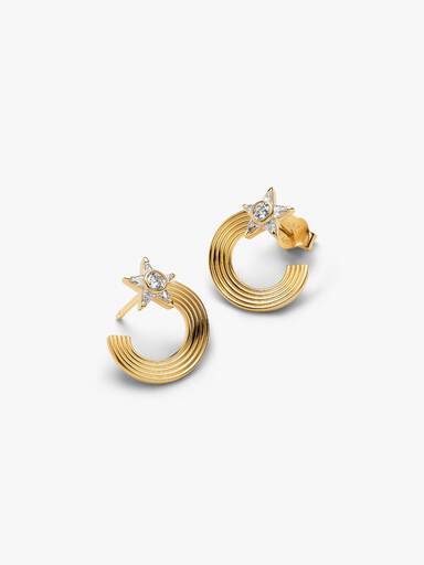 Aretes de botón Estrella Fugaz Brillante