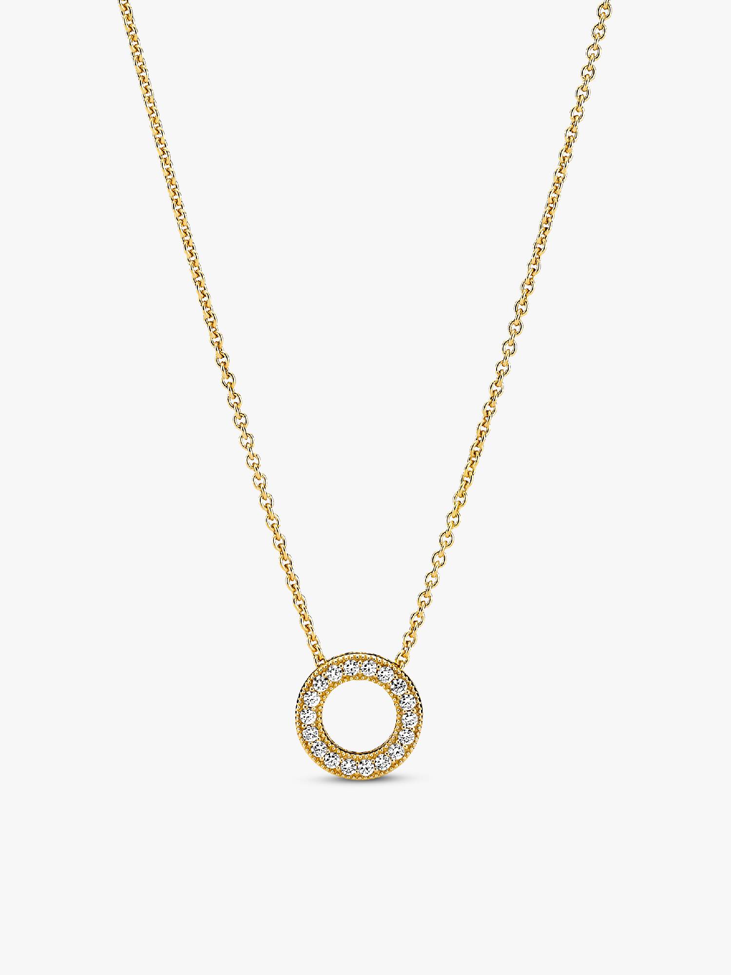 Collar collier Círculo de pavé con logotipo Pandora