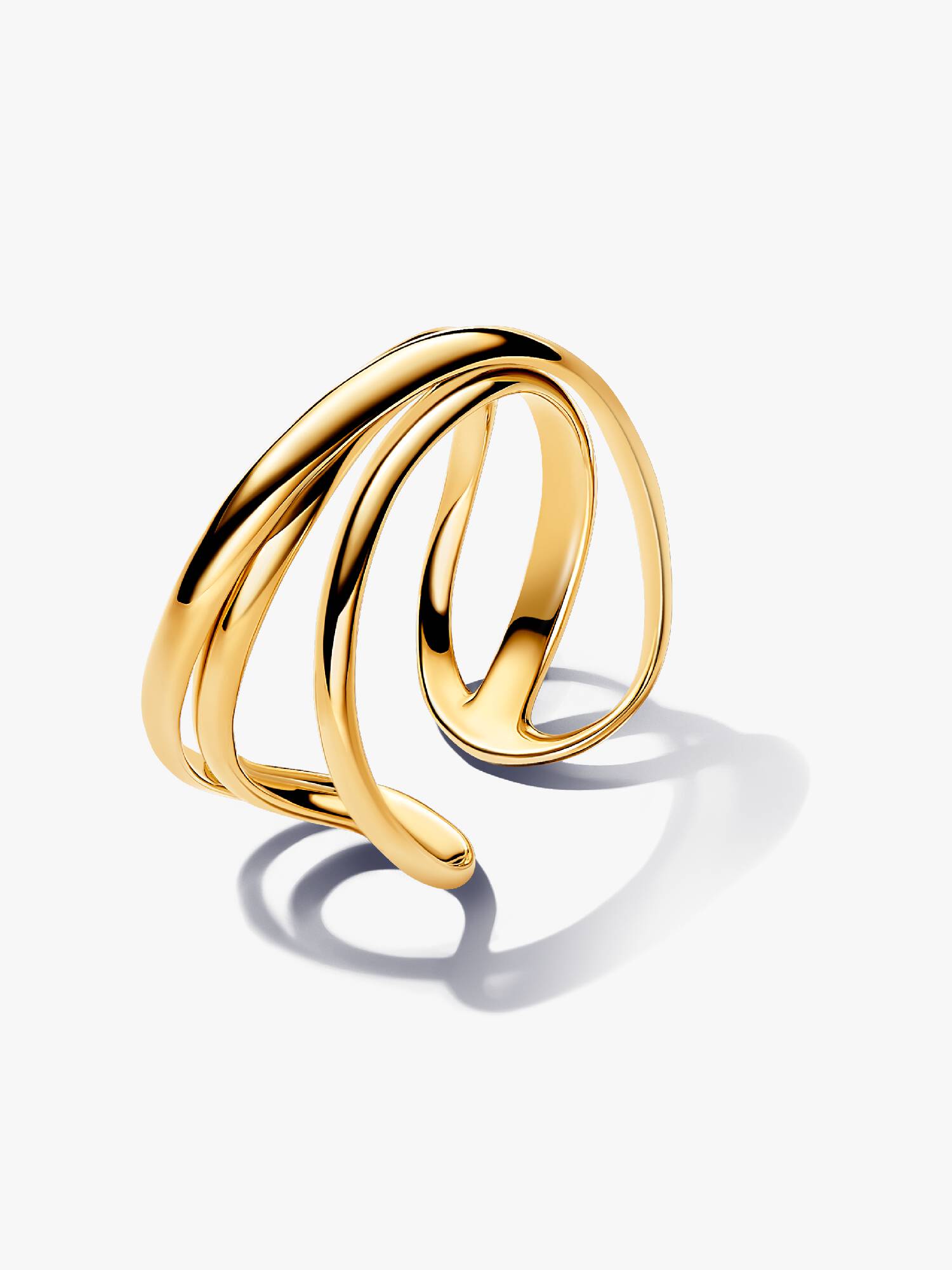 Anillo Abierto Triple Banda Forma Orgánica