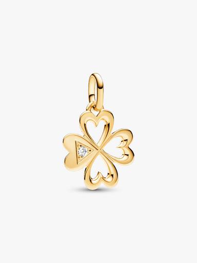 Charm Medallón Corazón Trébol de Cuatro Hojas Pandora ME
