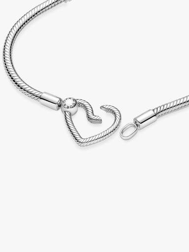 Brazalete cadena de serpiente con cierre de corazón