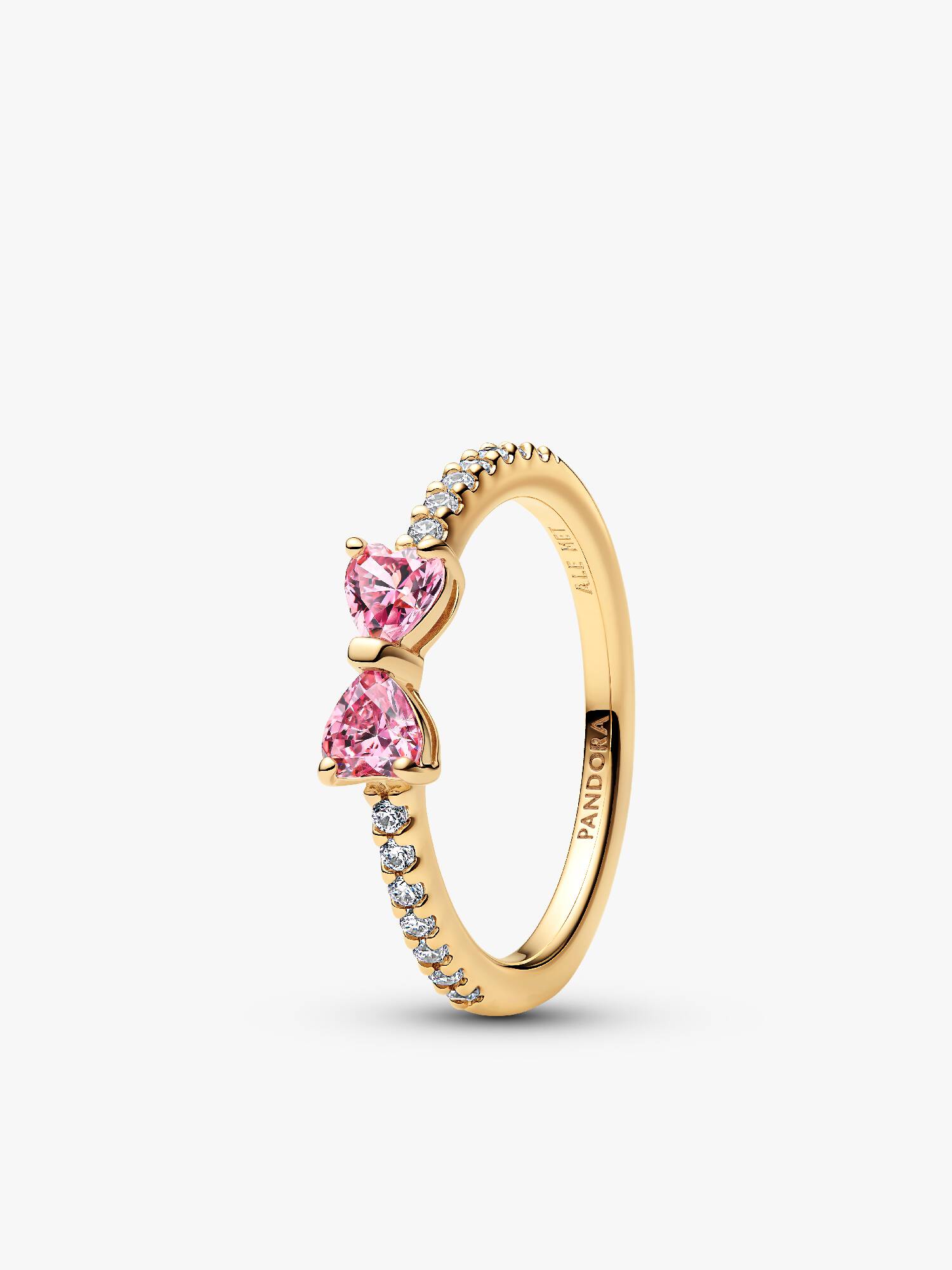 Anillo Moño Rosa Brillante