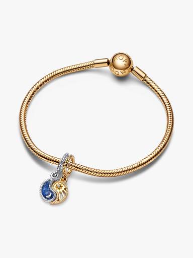 Charm colgante separable de dos tonos Sol y Luna