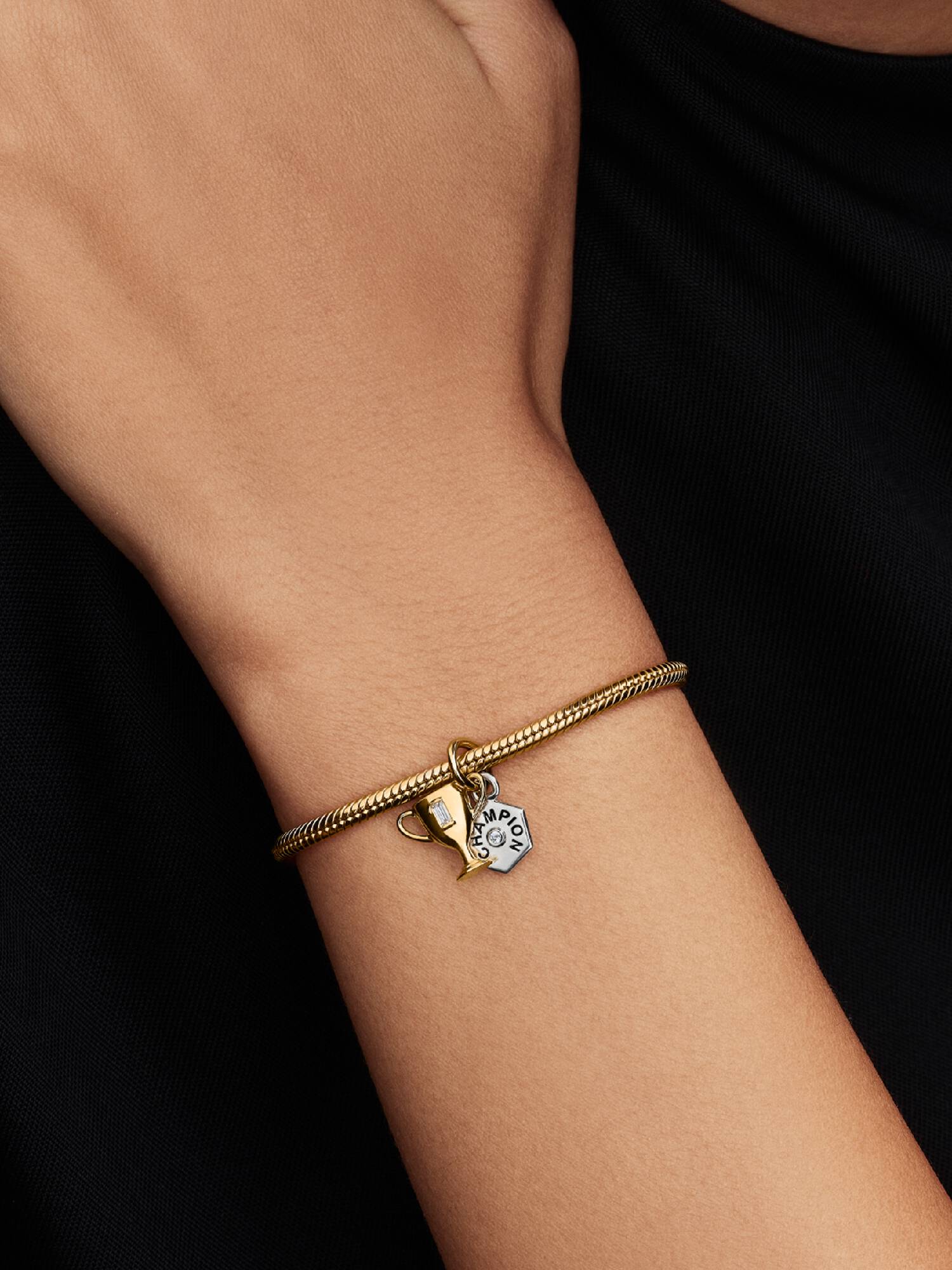Charm colgante doble Trofeo grabable