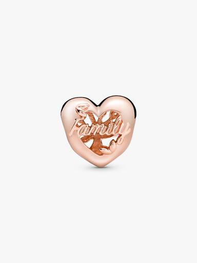 Charm corazón calado Árbol de familia