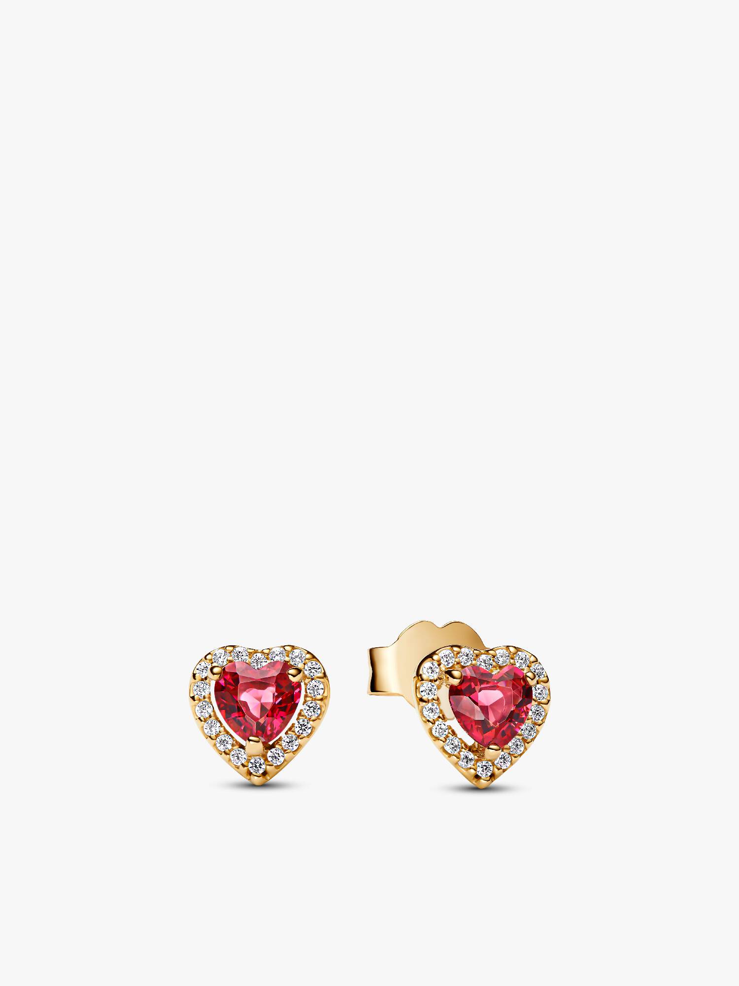 Aretes de botón Corazón elevado