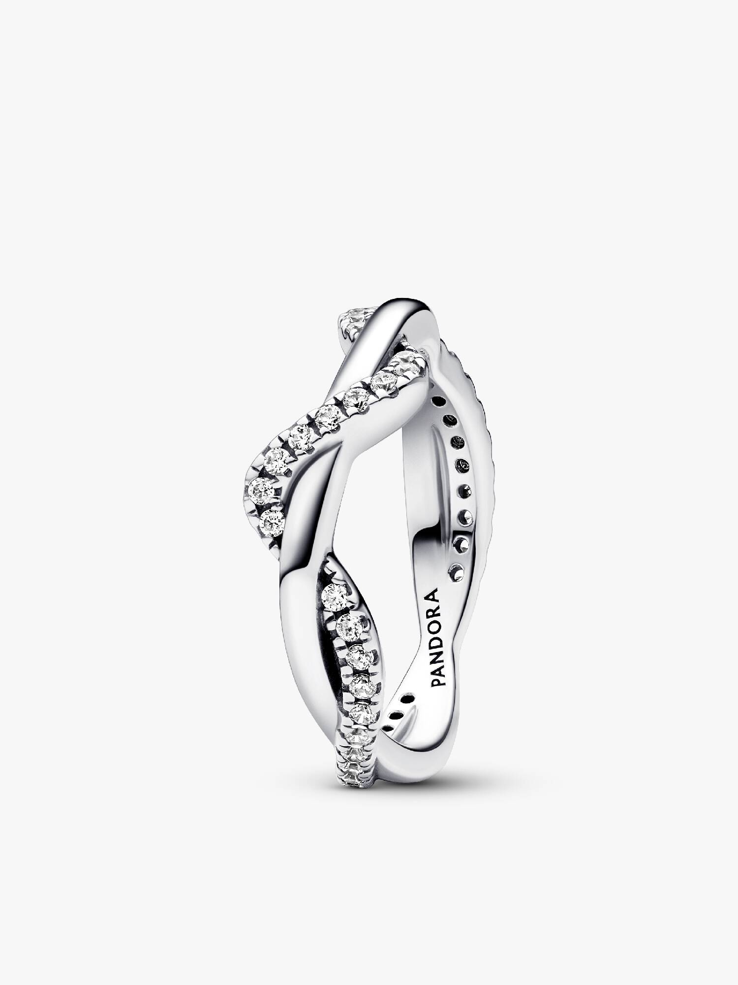 Anillo Ola Brillante Entrelazada