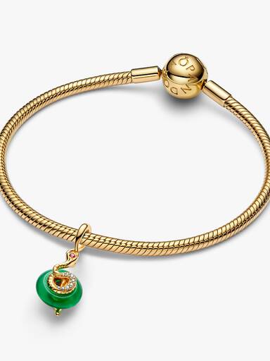 Charm Colgante cristal Murano verde con serpiente
