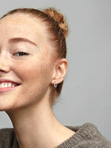Aretes de aro Corazón de pavé