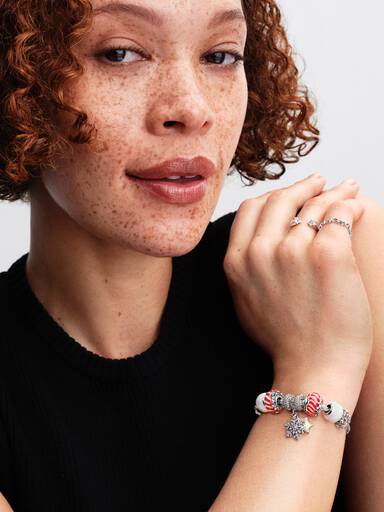 Charm colgante doble Copo de nieve opalescente