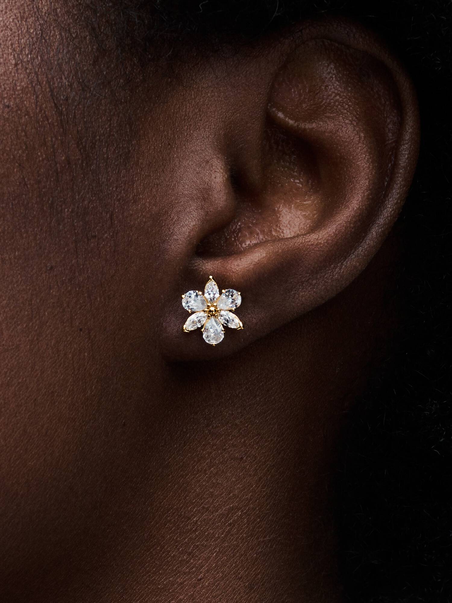 Aretes de botón Racimo Herbario Brillante