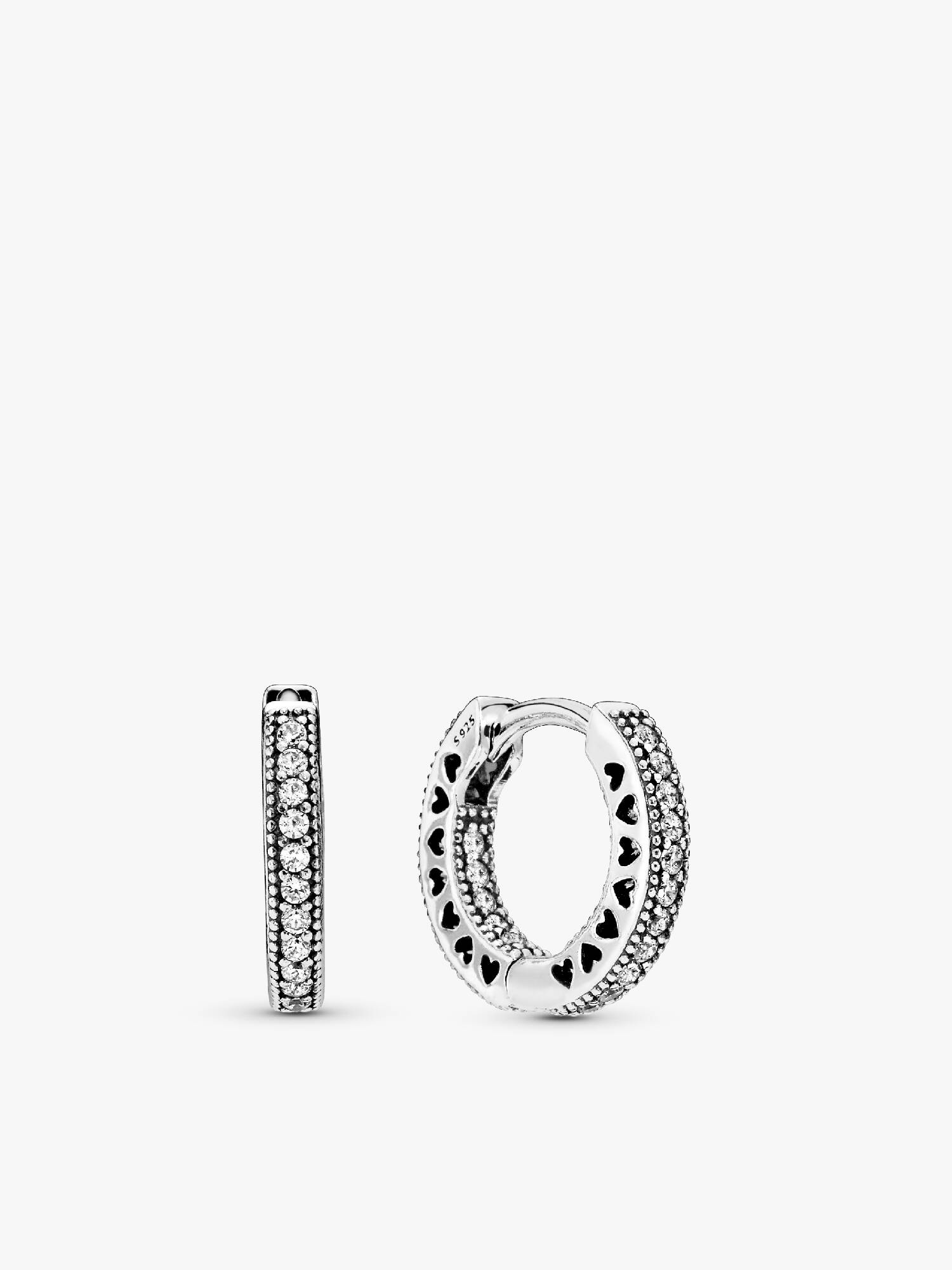 Aretes de aro Corazón de pavé