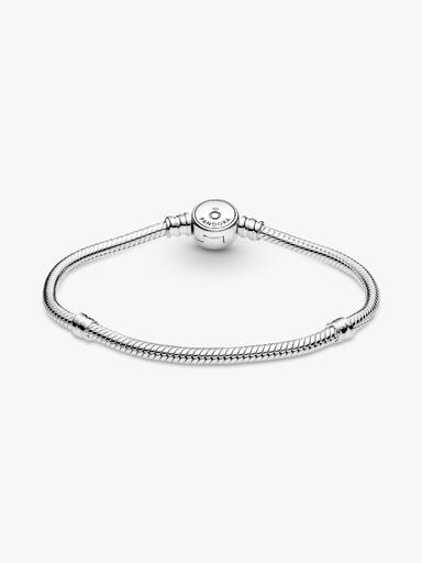Brazalete cadena de serpiente con broche de disco azul brillante
