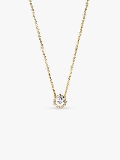 Collar cadena con pendiente Halo redondo reluciente