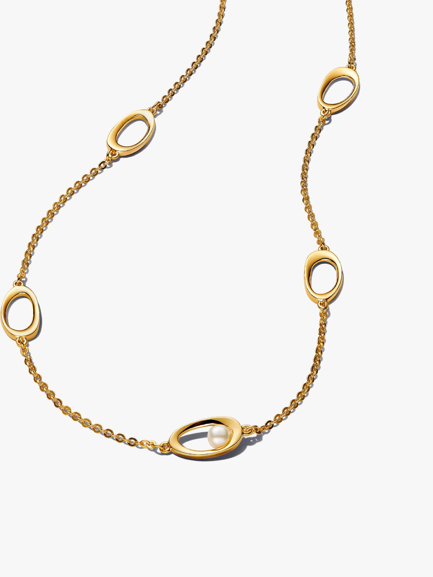 Collar de Perla Cultivada de agua dulce tratada con forma oval orgánica