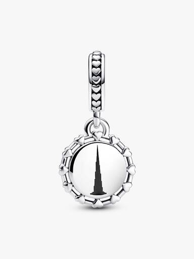 Charm Colgante Disco y Corazones Grabable