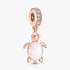 Charm colgante Tortuga de mar rosa de cristal Murano Recubrimiento en Oro Rosa 14k Charm colgante Tortuga de mar rosa de cristal Murano Recubrimiento en Oro Rosa 14k