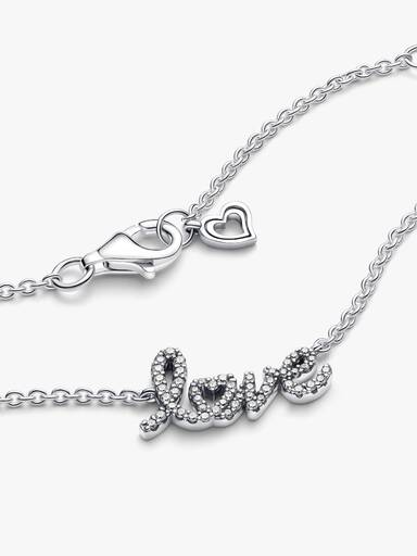 Collar Love Escrito a Mano Brillante