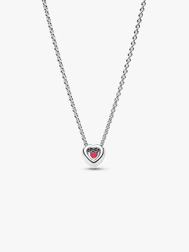 Collar collier Corazón elevado rojo
