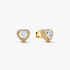 Aretes de botón Corazón elevado brillante Aretes de botón Corazón elevado brillante