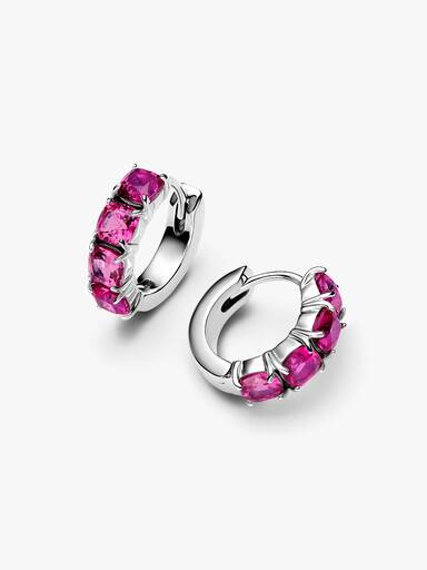Aretes de aro rosas
