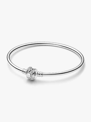 Brazalete rígido de edición limitada con broche de brillante Estrella fugaz de Pandora Moments