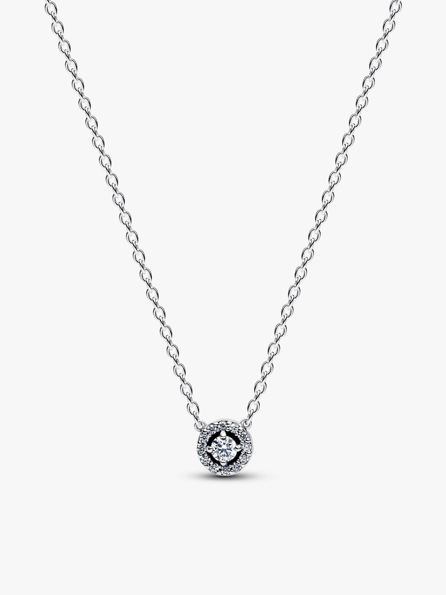 Collar con colgante Halo redondo en pavé