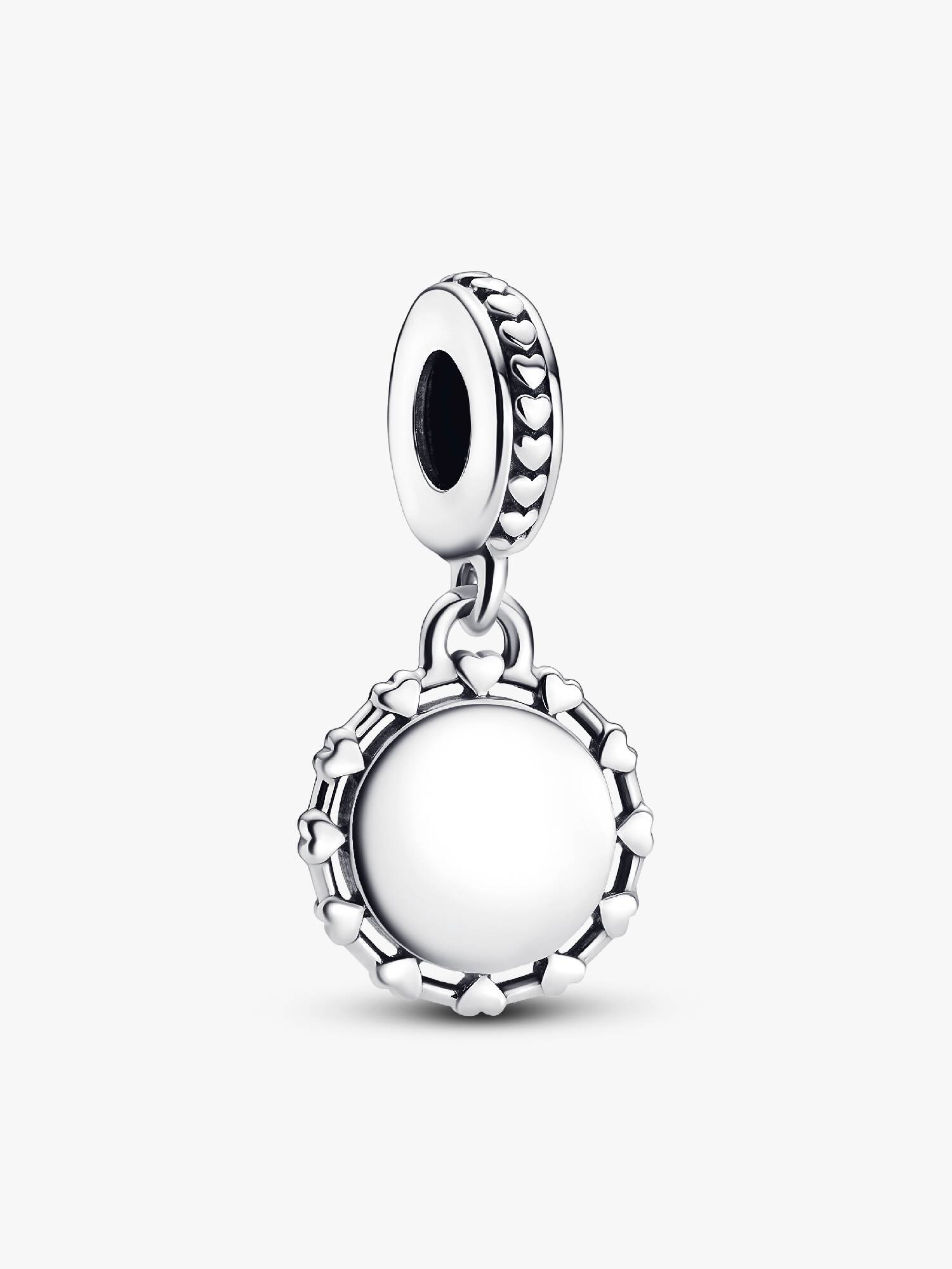 Charm Colgante Disco y Corazones Grabable