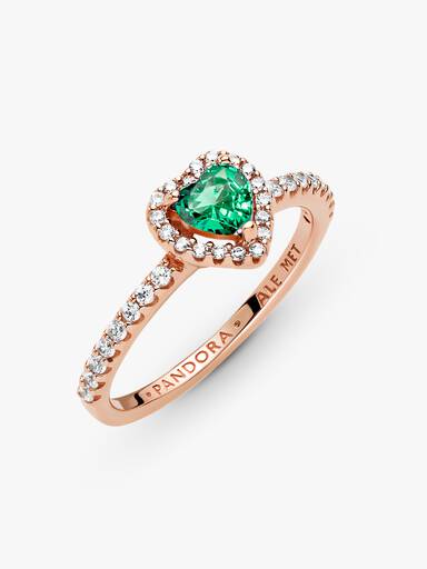 Anillo corazón elevado reluciente