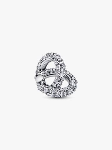 Charm Corazón Nudo Infinito y Pavé