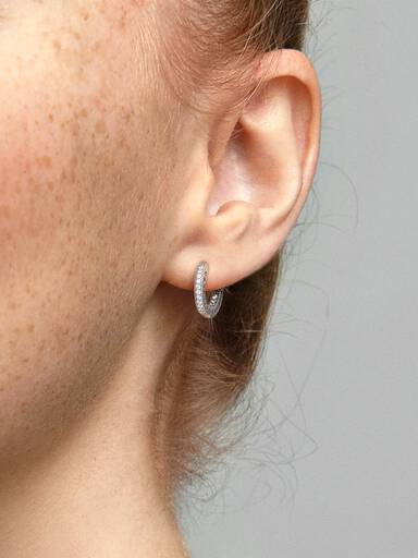 Aretes de aro Corazón de pavé
