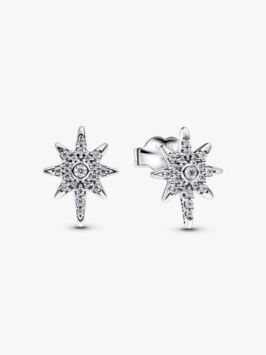 Aretes de botón Estrella Polar Brillante