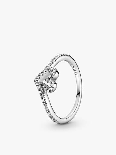 Set de Anillos Wishbone Corazón Brillante