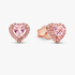 Aretes tipo stud de corazón elevado en color rosa Aretes tipo stud de corazón elevado en color rosa