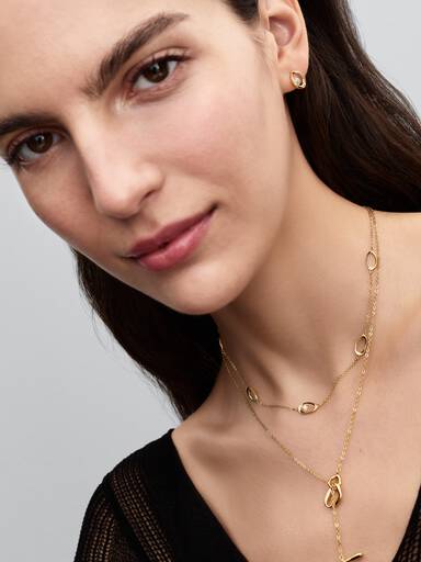 Collar de Perla Cultivada de agua dulce tratada con forma oval orgánica