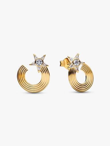 Aretes de botón Estrella Fugaz Brillante