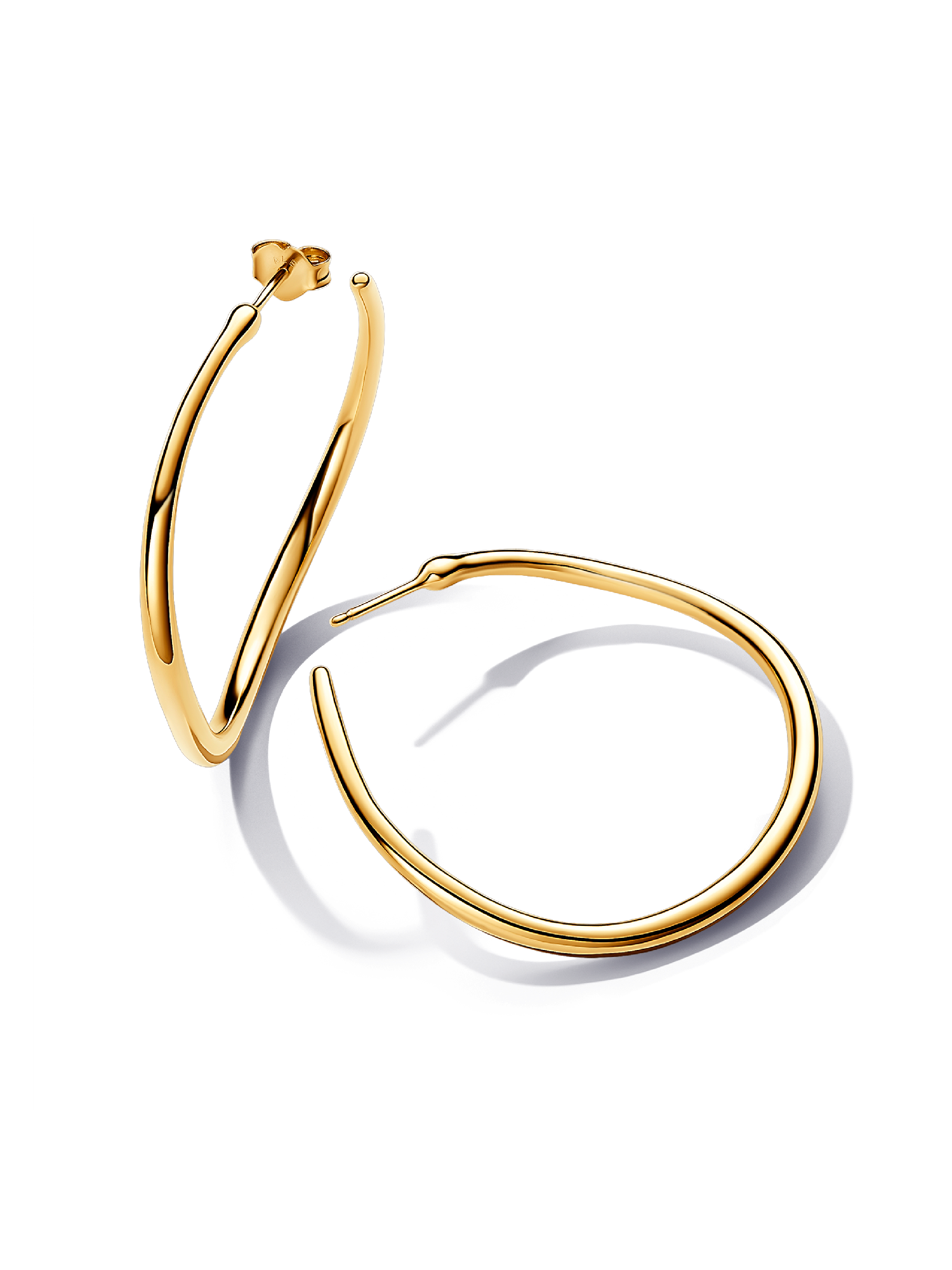 Aretes de aro Abiertos con forma orgánica de 42 mm