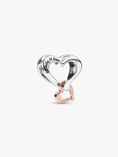 Charm de dos tonos Corazón calado con infinito