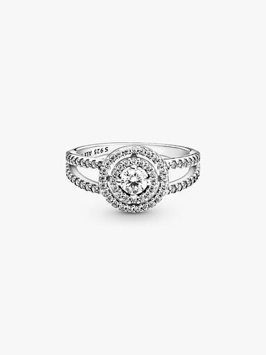 Anillo Halo doble resplandeciente