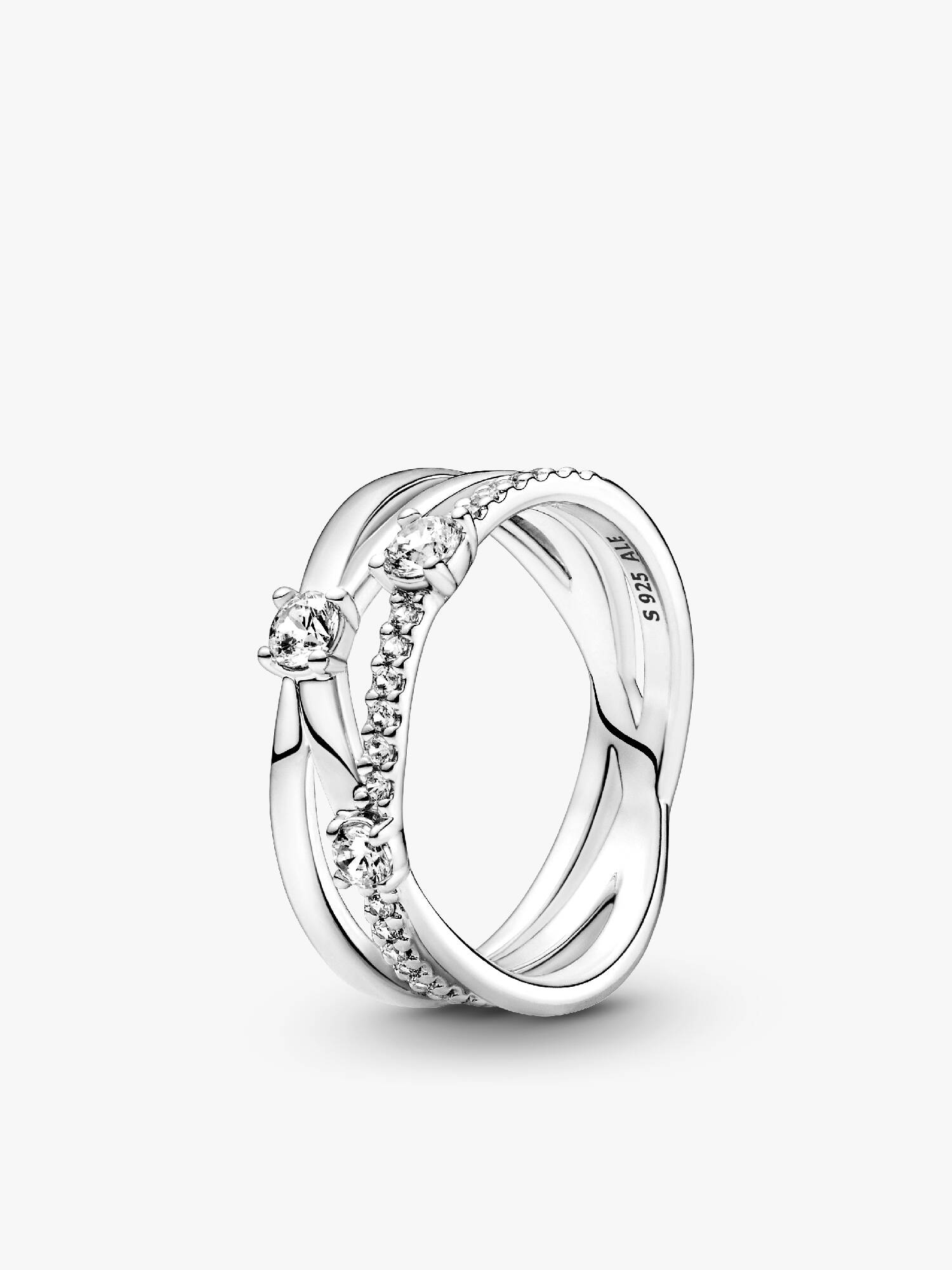 Anillo Banda triple resplandeciente