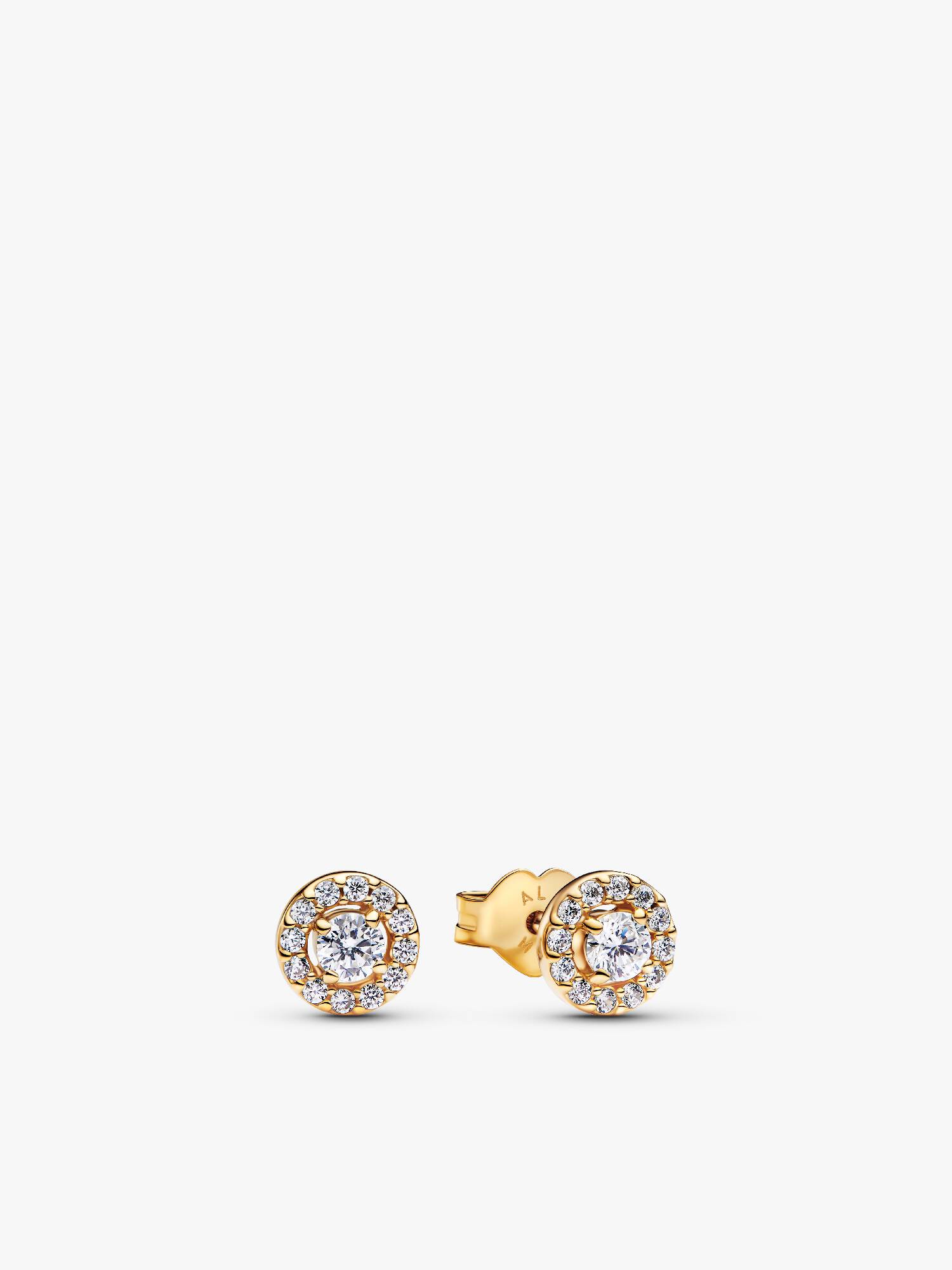 Aretes de botón Halo Redondo en Pavé