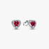 Aretes de botón Corazón rojo elevado Aretes de botón Corazón rojo elevado